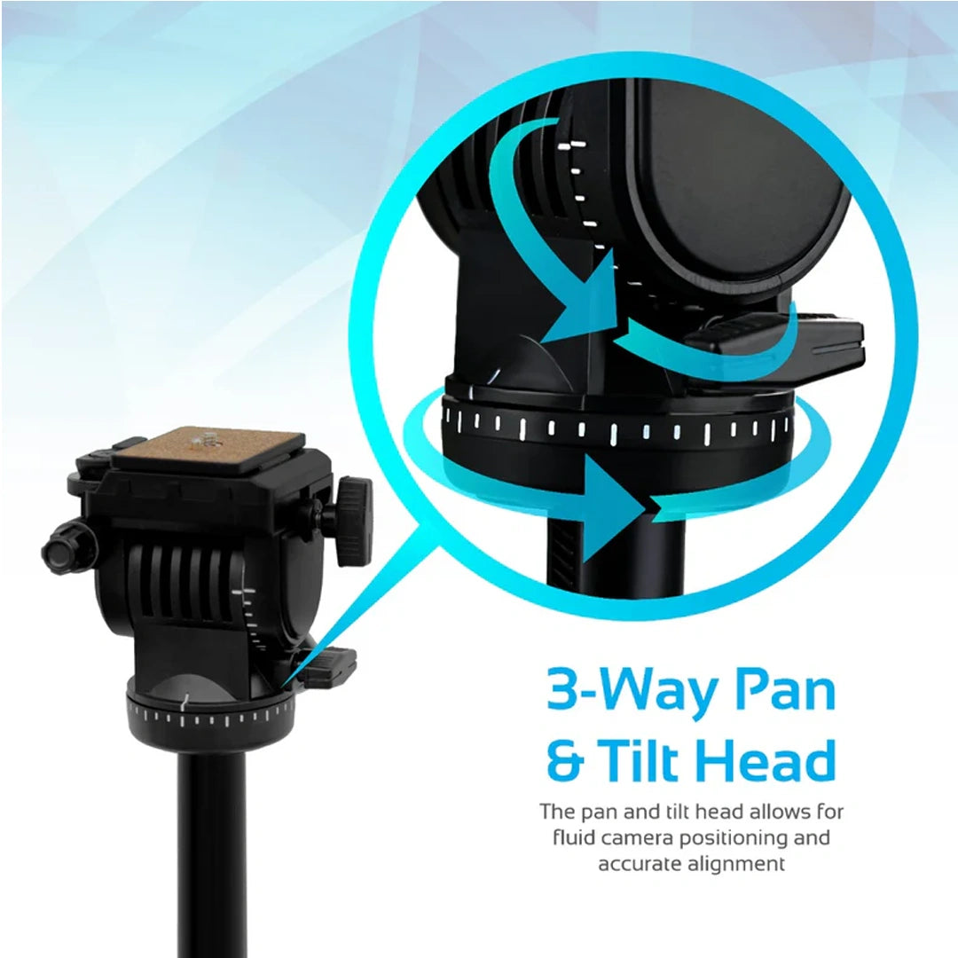Promate Professional Aluminum Tripod with 3-Way Precession Head in Qatar Promate Professional Aluminum Tripod with 3-Way Precession Head in Qatar